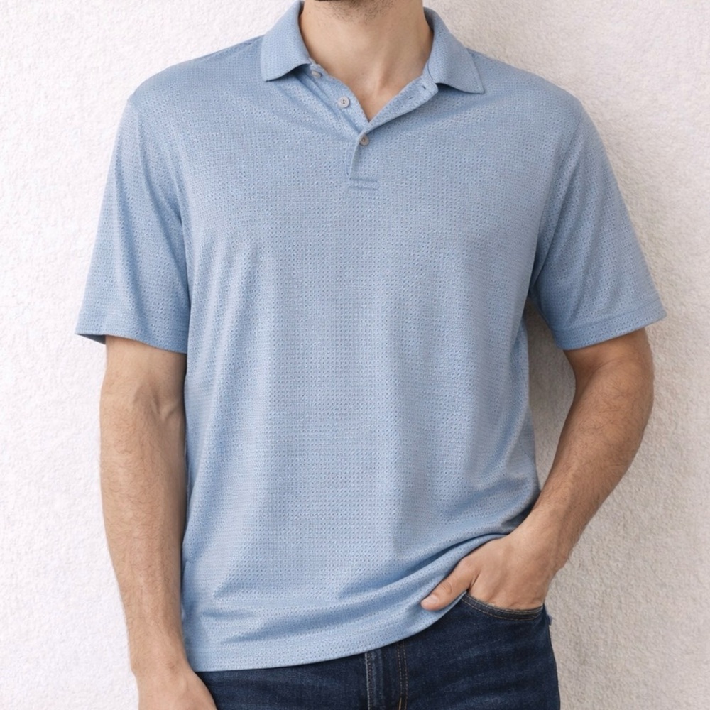 Cutter & Buck Tiger Woods Collection Golf Polo Light Blue Men’s Large NWOT